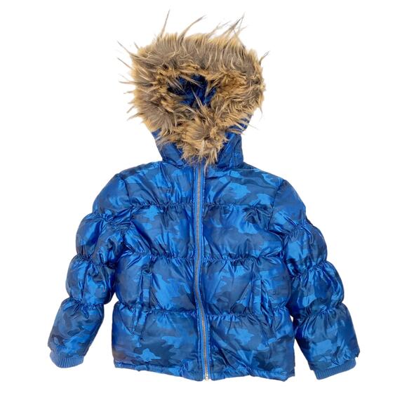 Appaman Base Camp Blue Camo Puffer Jacket 4T - Picture 1 of 11